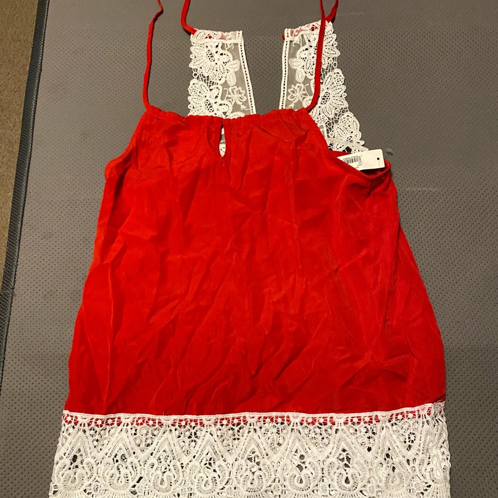 Red and white lace tank3 for $15